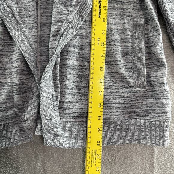 Athleta Sweater Women S Heather Gray Open Front Hoodie Cardigan Pockets Active - Picture 12 of 14
